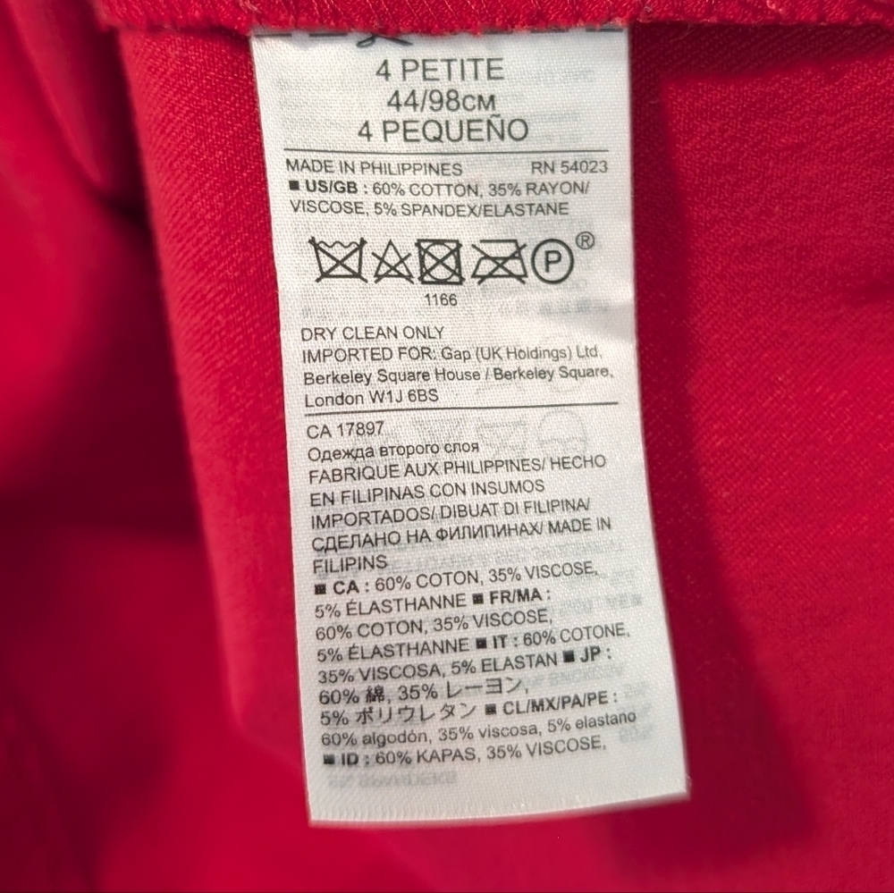 Banana Republic Cherry Red Work Dress Long Sleeve Knee Length 4 Small Petite - Picture 5 of 6